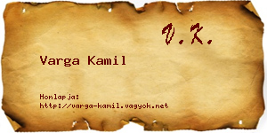 Varga Kamil névjegykártya